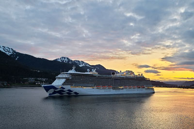 Princess Cruise Ship in Alaska Sunset